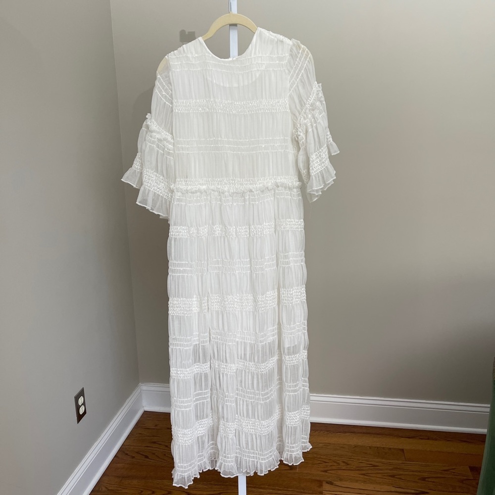 Papillon Tiered Midi Shirtdress from Korea